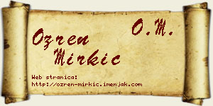Ozren Mirkić vizit kartica